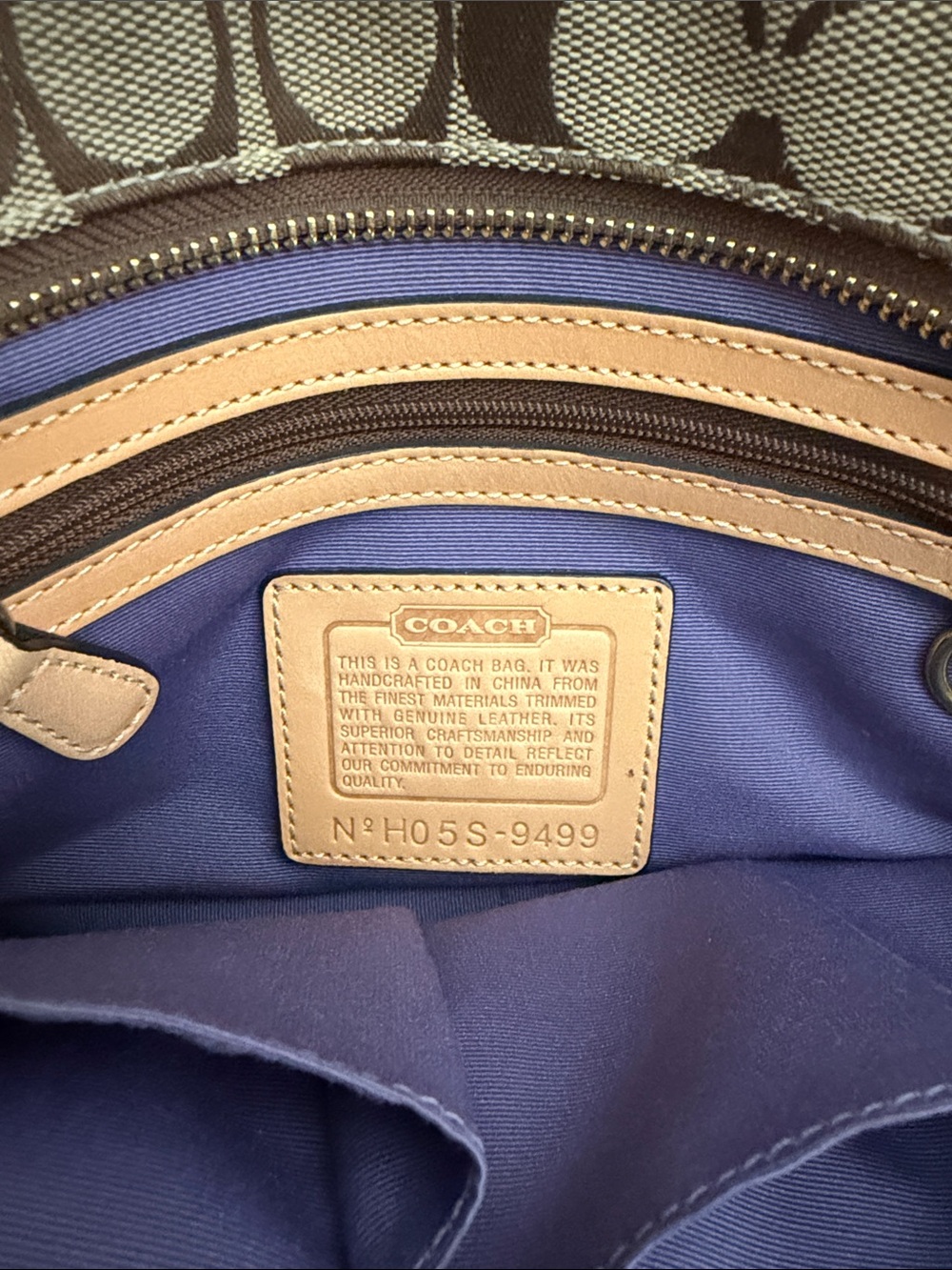 Y2K Coach Patchwork Shoulder Tote in Brown, Purple and Cream - Picture 2 of 2